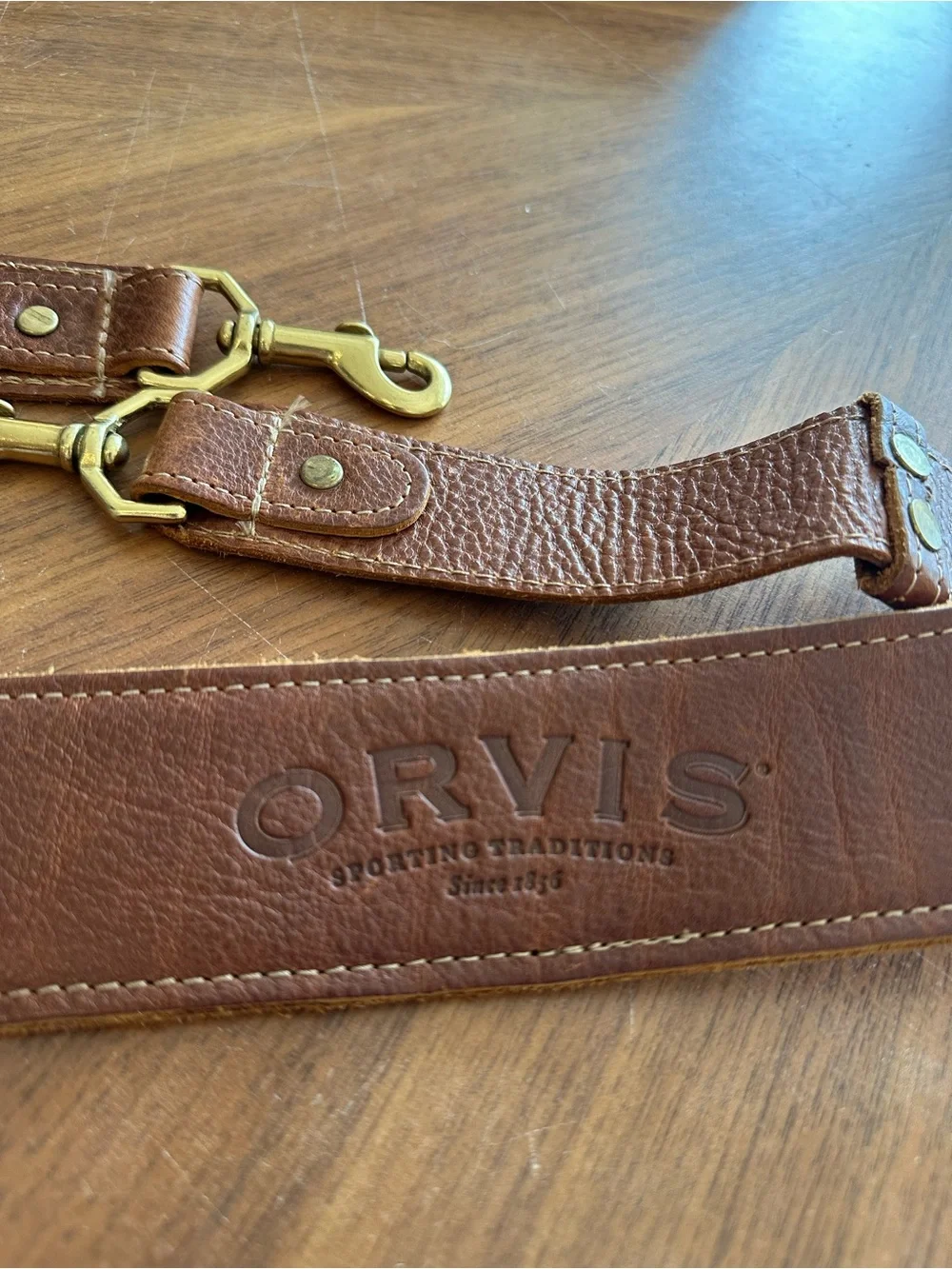 Orvis Chestnut Brown Leather Briefcase with Brass Hardware